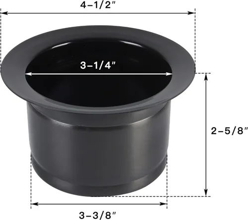 LQS Brida de fregadero extendida, brida profunda para fregaderos de cocina, apto para orificio de drenaje estándar de fregadero de 3-1/2 pulgadas,