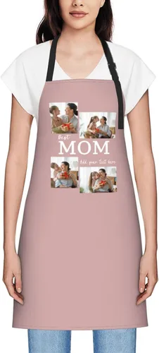 Miniatura 21 de Delantales personalizados para mujer, diseño de delantal de chef ajustable con nombre, textos, fotos, flores, regalos para el día de la madre