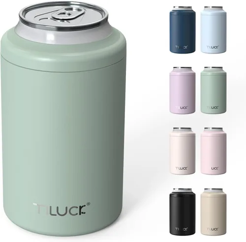 Miniatura 29 de TILUCK Enfriador de Latas Delgadas para Cerveza Delgada y Seltzer Duro, Acero Inoxidable, Acero Inoxidable Aislado de Doble Pared para Latas Cactus