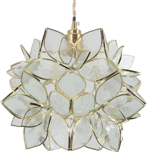 Miniatura 21 de Bieye L10749 - Lámpara colgante de techo de vidrio manchado estilo Tiffany con pantalla de 8 pulgadas de ancho (naranja, 8" flor de cerezo)