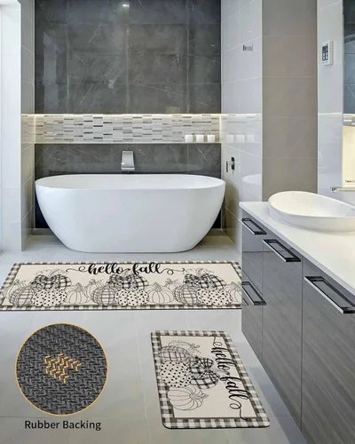 Miniatura 5 de Tapete de baño de Acción de Gracias a cuadros, antideslizante, de secado rápido y absorbente, de tierra de diatomeas, para fregadero de cocina