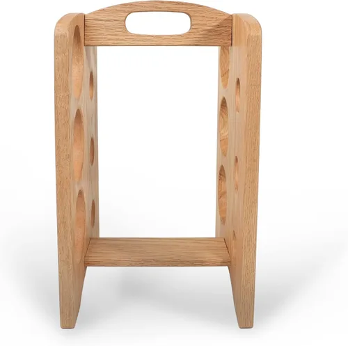Miniatura 7 de CONSDAN Estante de vino, encimera de estantes de vino, soporte para botellas de vino de roble cultivado en Estados Unidos, soporte de soporte