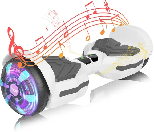 Miniatura 11 de SIMATE Patinete, altavoces Bluetooth y ruedas LED iluminadas, control por APP, motores duales de 250W, velocidad máxima de 8.5 mph y alcance máximo