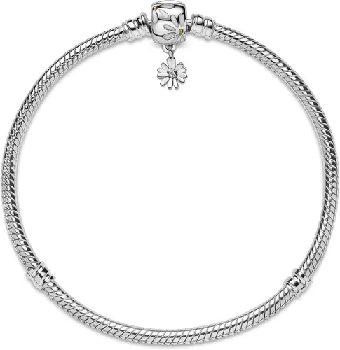 Miniatura 4 de PANDORA Moments - Pulsera de plata de ley 925 con cierre de margarita