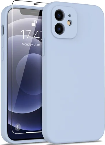 Miniatura 113 de DEENAKIN Funda de silicona compatible con iPhone 12 con protector de pantalla, mejora la protección de la cámara, funda protectora suave y flexible