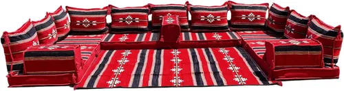 Miniatura 10 de Sofá de piso modular hecho a mano arabicsofa – Asiento oriental Majlis con cojines de respaldo