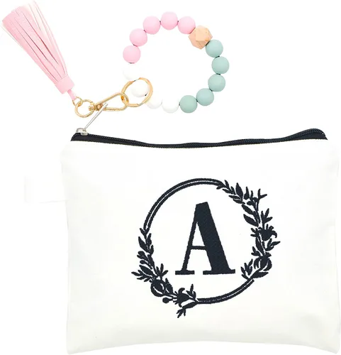 Bolsa de cosméticos con combinación de letras bordadas, bolsa de regalo personalizada, adecuada para bodas, cumpleaños, vacaciones, es un gran