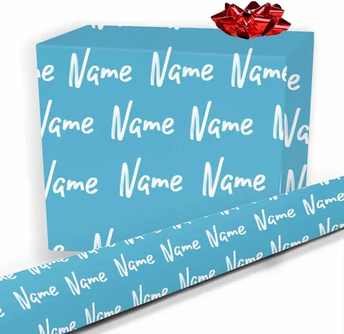 Miniatura 27 de Papel de regalo personalizado, divertido papel de regalo para cara, foto, nombre, Día del Padre, rollo de regalo para papá, hombres, mujeres, niños