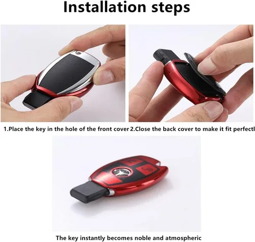 Miniatura 5 de Creativity Funda para llave de Mercedes Benz. Hermosa funda de TPU compatible con CLS CLK AMG ML C CL E S SL SLK G GLC GLE GLS M R Smart Remote Key