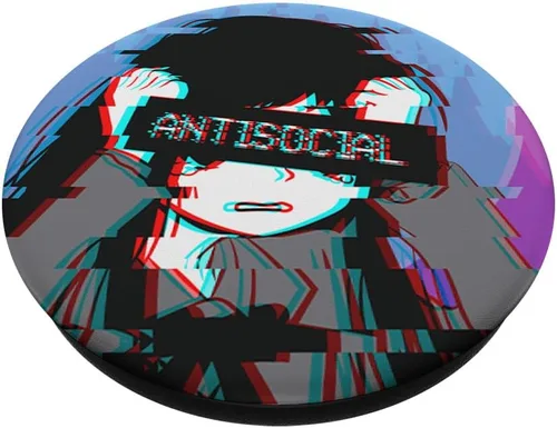 Miniatura 2 de Antisocial - PopSockets para niña japonesa con diseño de ondas de vapor