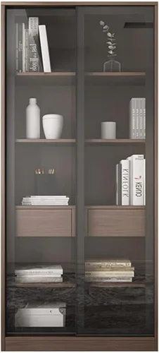 Miniatura 10 de moisture Estantería de piso a techo con puerta corrediza de vidrio, gabinete de almacenamiento adecuado para sala de estar, dormitorio, estudio