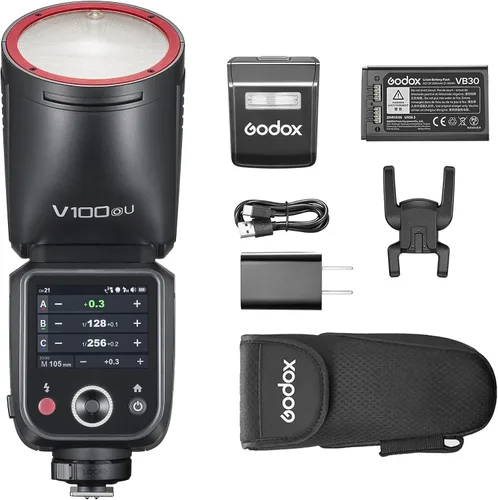 Miniatura 8 de Godox V100S para Sony V100 S Flash V100-S Flash de pantalla táctil de cabeza redonda, batería de litio integrada, lámpara de modelado LED de 10