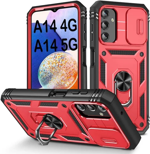 Miniatura 89 de PASNEW Funda para Samsung Galaxy A54, Soporte Metálico y Cubierta Deslizante para Cámara, Militar Multicapa Resistente de Cuerpo Completo a Prueba