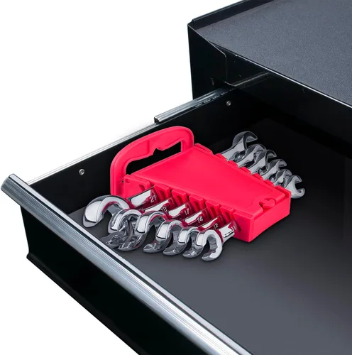 Miniatura 5 de EFFICERE Juego de 6 llaves métricas de doble extremo con estante, tamaño 9, 10, 11, 12, 13, 14, 15, 16, 17, 18, 19, 0.827 in, acero Cr-V, cabeza
