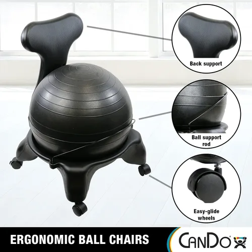 Miniatura 4 de CanDo Silla de bola móvil de plástico para adultos