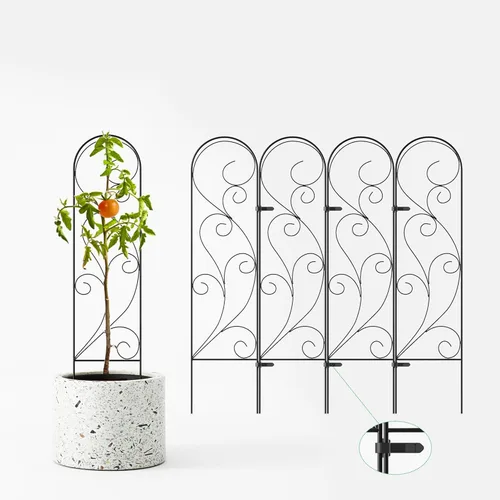 Miniatura 10 de Zhongma Paquete de 2 enrejados de metal para jardín para plantas trepadoras, valla de metal de 77.2 pulgadas de alto, soporte de enrejado