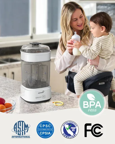 Miniatura 8 de Esterilizador y secadora de biberones, esterilizador eléctrico compacto para biberones (Esterilizador de Biberones), desinfectante de biberones