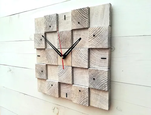 Miniatura 6 de Wall Clock, Christmas gift, Square Clock, Wooden Wall Clock, Scandinavian Decor, Unique Wall Clock, Modern Clock, Hanging Clock