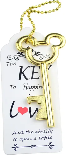 Miniatura 7 de Aokbean 52 piezas de abrebotellas con llave de esqueleto vintage con tarjeta de agradecimiento de acompañante y llavero para fiesta, boda, kit
