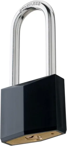 Miniatura 5 de Paquete de 12 cerraduras con llave igual, candado de latón cubierto negro con grillete largo de acero inoxidable, cuerpo de bloqueo de 1-9/16