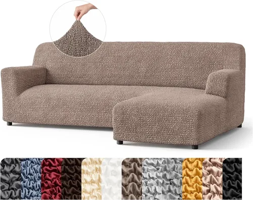 PAULATO BY GA.I.CO. Funda de sofá modular, funda para sofá chaise longue en forma de L, fundas lavables para sofá esquinero, funda elástica de Gris