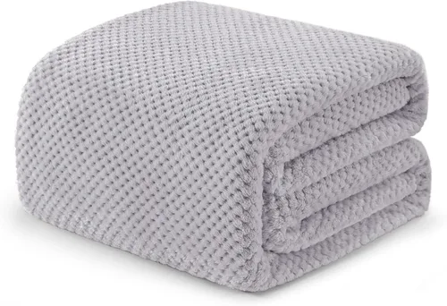 Miniatura 24 de Exclusivo Mezcla - Manta de vellón extragrande para sofá o cama, mantas supersuaves y cálidas con textura de gofre, acogedora, mullida y ligera Azul