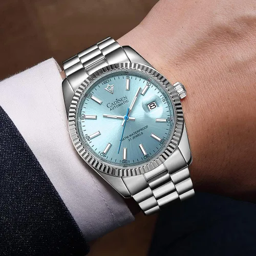 Miniatura 5 de CADISEN Reloj mecánico automático de acero inoxidable de lujo de marca impermeable de 328.1 ft para hombre de diseño H0mage