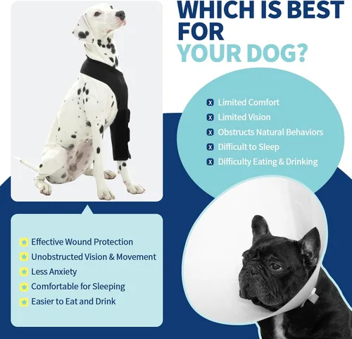Miniatura 4 de ROZKITCH Traje de recuperación para perros para piernas delanteras izquierdas, traje de cirugía transpirable para perro, antilamer, alternativa
