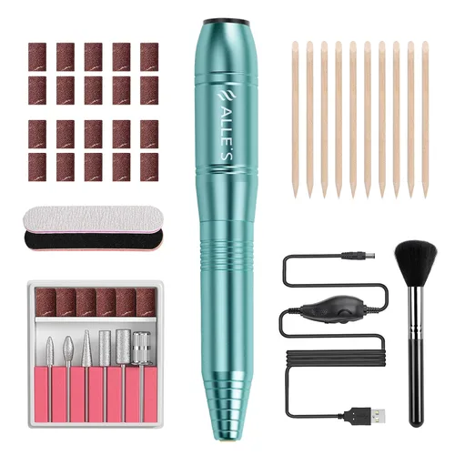 Miniatura 16 de Taladro de uñas eléctrico de 20000 rpm, compacto, portátil, Efile, profesional, manicura y pedicura, kit de taladro de lima de uñas para acrílico