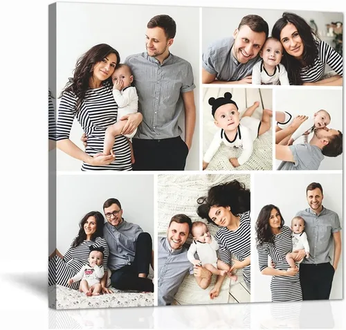Miniatura 19 de LZIMU Regalos personalizados para el Día del Padre, lienzo impreso con tus fotos, lienzo personalizado para pared, regalos únicos de cumpleaños