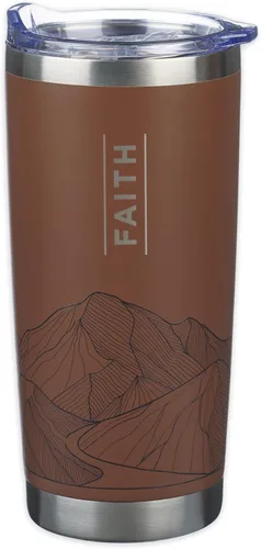Miniatura 23 de Christian Art Gifts - Vaso de viaje de acero inoxidable de 18 oz con doble pared aislante al vacío con versículo bíblico, gris, con tapa retráctil