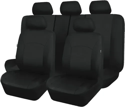 Miniatura 20 de Flying Banner Fundas de asiento de coche, asientos delanteros, asiento trasero, poliéster, protectores de asiento de automóvil, instalaciones Negro