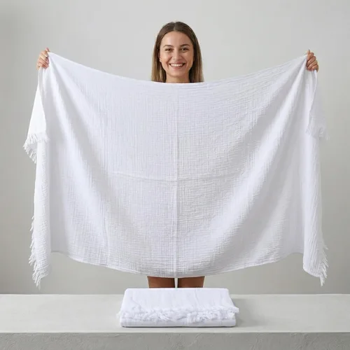 Miniatura 11 de PÜSKÜL - Toalla de baño de muselina de gran tamaño de 2 piezas para adultos, toallas de baño extra grandes de 35 x 70 pulgadas, 100% algodón turco