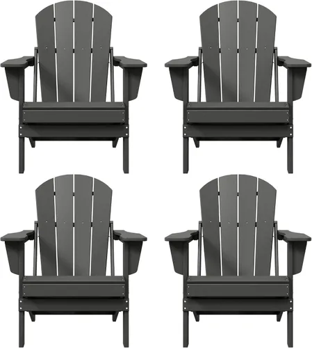 Miniatura 34 de HDPE Laguna Silla Adirondack plegable de polietileno (juego de 2), teca