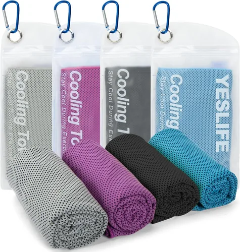 Miniatura 13 de YESLIFE Paquete de 4 toallas refrescantes de 40 x 12 pulgadas, toallas de gimnasio para hombres y mujeres, toallas de entrenamiento suaves y Azul