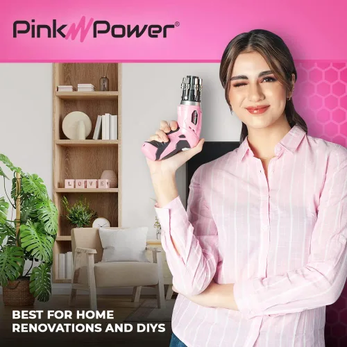 Miniatura 5 de Pink Power, taladro eléctrico de 4,8 Volt, recargable, juego de desarmadores con nivel de burbuja.