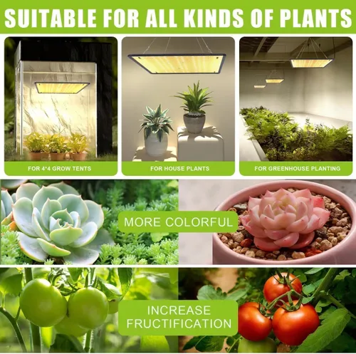 Miniatura 5 de Luz LED de crecimiento de espectro completo para plantas de interior con UV e IR, luz solar simulando plantas colgantes para plantas de semillero