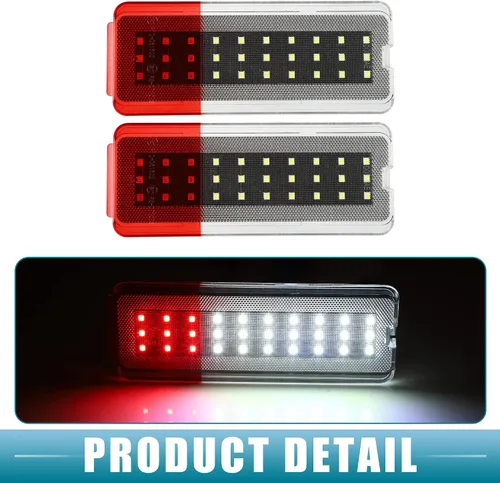 Miniatura 6 de Luz de puerta LED Panel Reflector de puerta Luz de advertencia Luz de advertencia F81Z-2523820-AA para Ford Excursion 2000-2005 Blanco Rojo LED