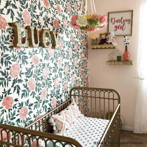 Miniatura 2 de Plantilla de pared de peonías japonesas - Plantillas florales para paredes - Diseños de plantillas de flores - Plantilla reutilizable para pintar