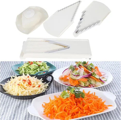 Miniatura 3 de Cortador de mandolina para cocina, picador de verduras ajustable, frutas, rallador de queso, rebanador de papas fritas, rebanador de alimentos