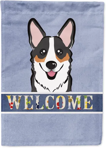 Miniatura 70 de Caroline's Treasures BB1405GF Bandera de jardín de bienvenida de bulldog inglés, Bandera de buzón azul, bandera decorativa para el patio, obra
