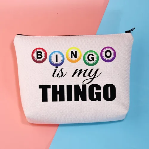 Miniatura 6 de BDPWSS Regalos divertidos de bingo bolsa de maquillaje de bingo regalo de jugador de bingo Bingo es mi Thingo para jugador de bingo regalo regalo