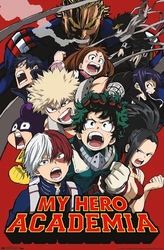 Miniatura 10 de My Hero Academia - Póster de pared Key Art 2, 22.37 x 34.00 pulgadas, paquete de póster y montaje