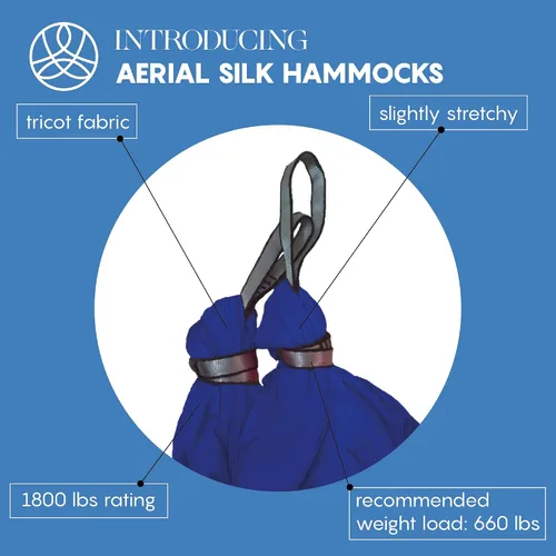 Aerial Silk Yoga Hammock & Swing for Home, Inversion Exercises, Starter Kit for All Levels - Durable with Extension Straps, Carabiners, and Pose