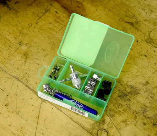 Miniatura 4 de Slime 2410 Mini kit de mantenimiento de neumáticos, esenciales para el cuidado de los neumáticos, compacto, juego de 14 piezas, 3.5 pulgadas