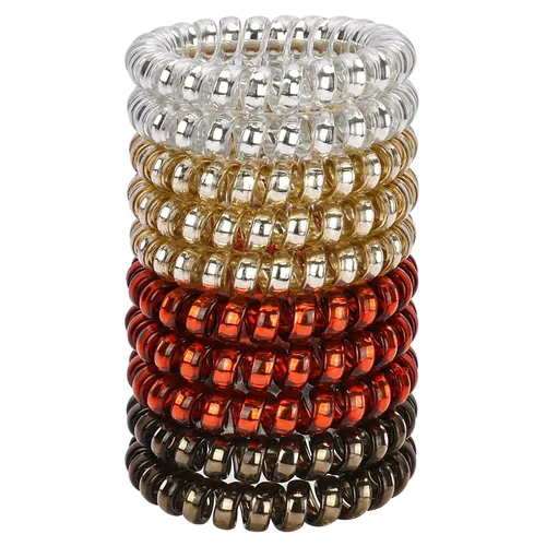 Miniatura 25 de JessLab Lazos para el cabello en espiral para mujeres, paquete de 10 sujetadores de cola de caballo sin rastro y sin daño, bandas para el cabello