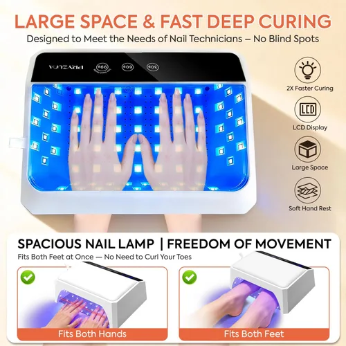 Miniatura 2 de Lámpara de uñas LED UV, luz UV de 120 W para uñas de gel con 69 cuentas, secador de uñas profesional de secado rápido para esmalte de gel, diseño
