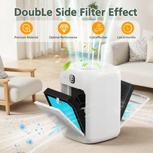 Miniatura 7 de Paquete de 6 filtros de repuesto AP1501 compatibles con purificador de aire Aircillin AP1501 para habitación grande del hogar, filtro HEPA verdadero