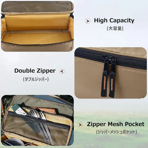 Miniatura 3 de Azarxis Bolsa organizadora de utensilios de cocina de viaje para camping, bolsa de almacenamiento de utensilios de cocina, estuche portátil