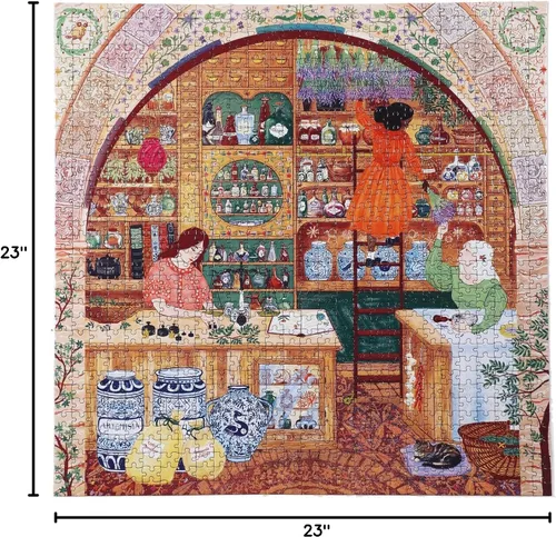 Miniatura 6 de eeBoo Rompecabezas de 1000 piezas, rompecabezas de boticario antiguo para adultos, cuadrado de 23 x 23 pulgadas, fabricado con tablero reciclado